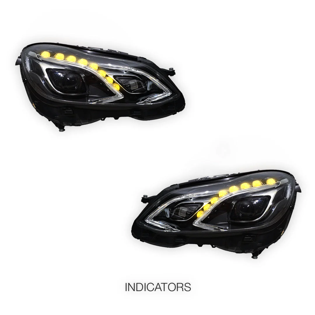 Mercedes-Benz E-Class W212 (2013 - 2016) FULL LED AMG E63 Style Projector Headlights LH + RH - Image 3