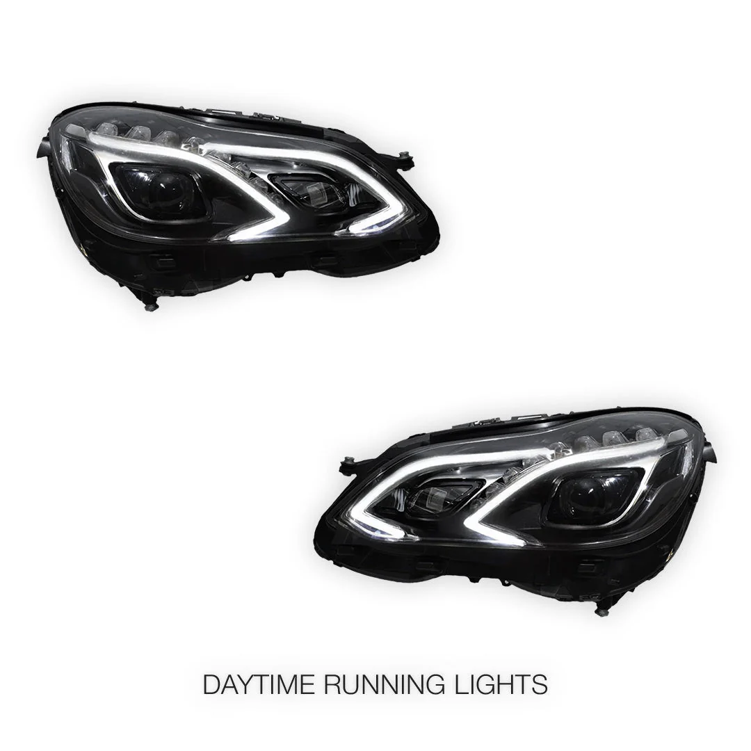 Mercedes-Benz E-Class W212 (2013 - 2016) FULL LED AMG E63 Style Projector Headlights LH + RH - Image 6