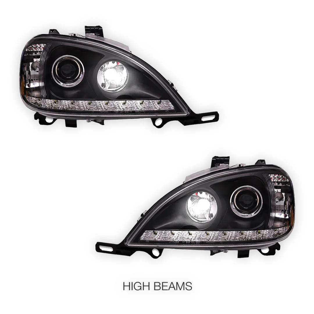 Mercedes-Benz M-Class W163 (1998 - 2001) LED DRL Day Time Projector Headlights LH + RH - Image 2