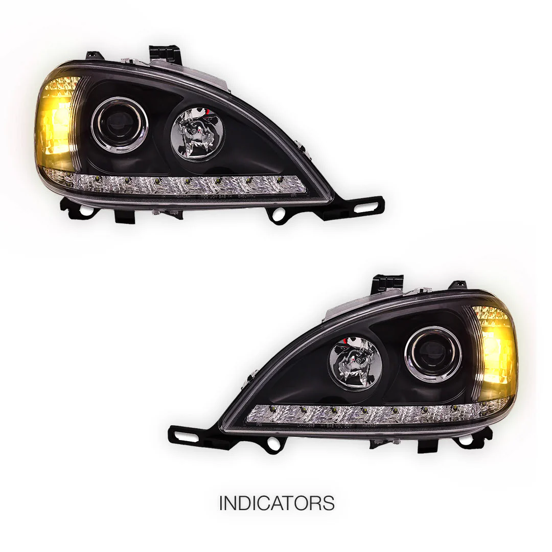 Mercedes-Benz M-Class W163 (1998 - 2001) LED DRL Day Time Projector Headlights LH + RH - Image 3