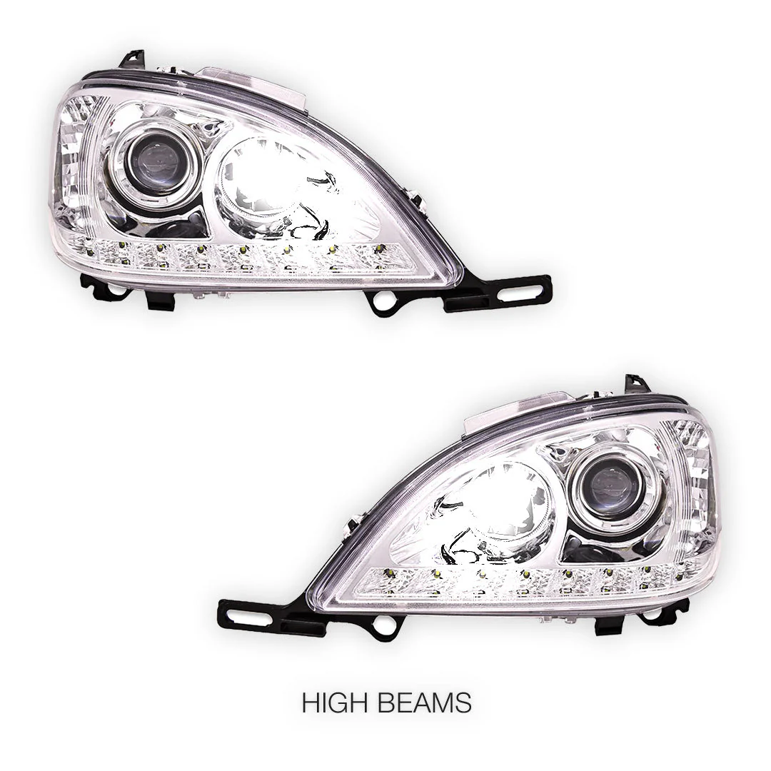 Mercedes-Benz M-Class W163 (1998 - 2001) LED DRL Day Time Projector Headlights LH + RH - Image 7