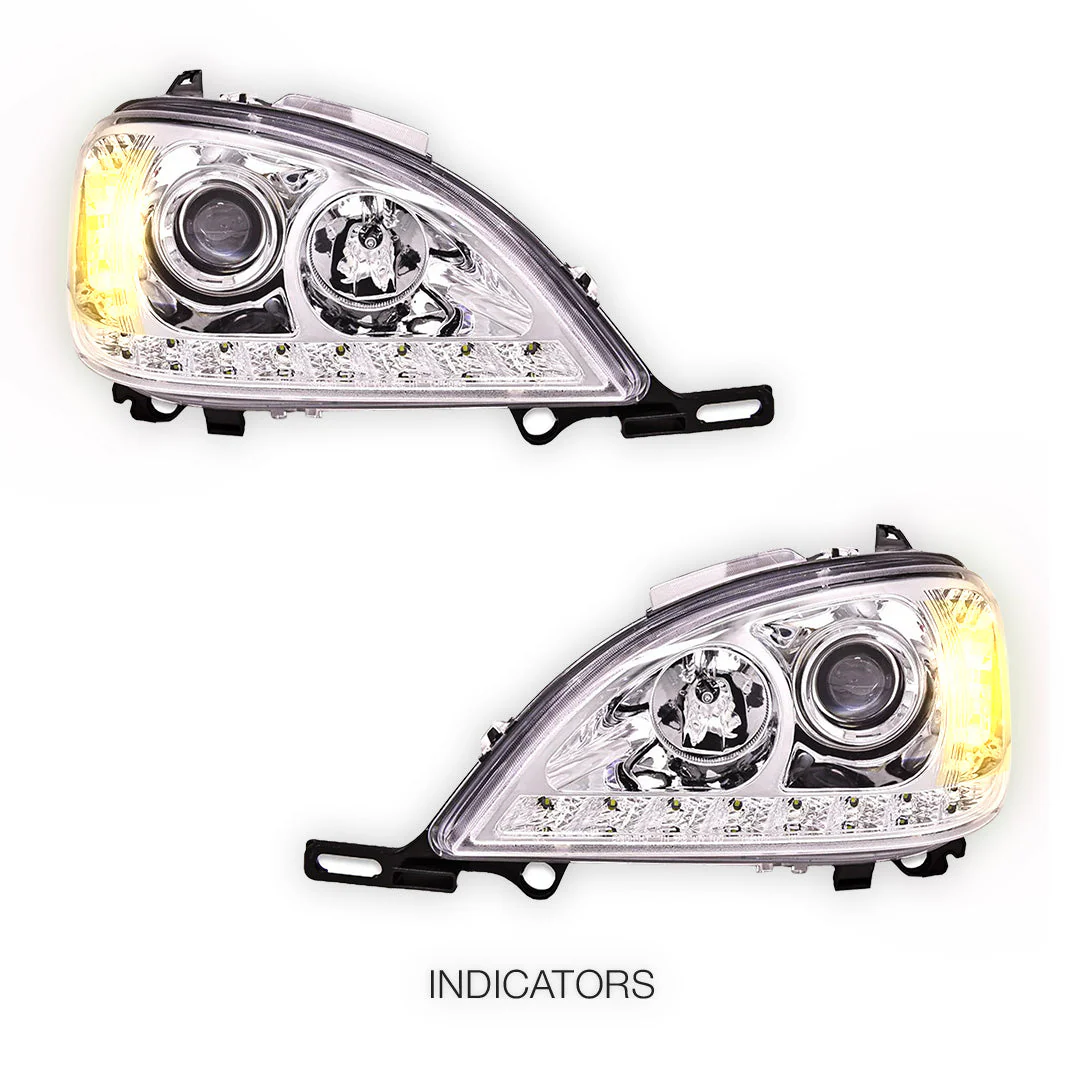 Mercedes-Benz M-Class W163 (1998 - 2001) LED DRL Day Time Projector Headlights LH + RH - Image 8