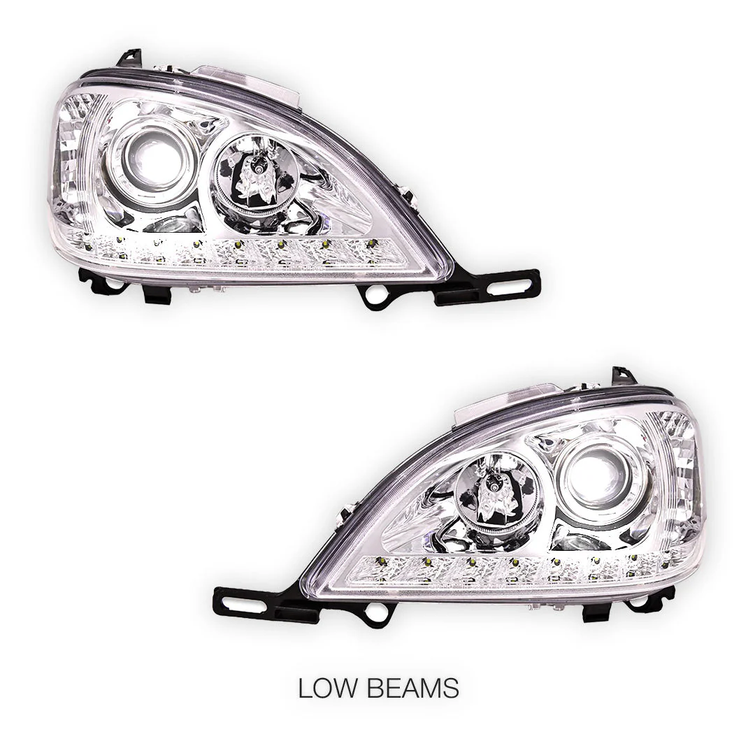 Mercedes-Benz M-Class W163 (1998 - 2001) LED DRL Day Time Projector Headlights LH + RH - Image 9