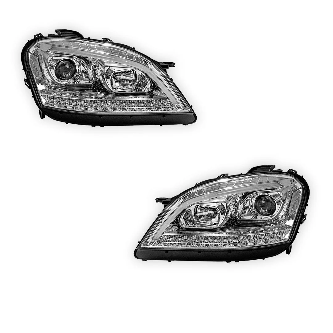 Mercedes-Benz M-Class W164 (2006 - 2008) DRL Projector Headlights with LED Sequential Indicators LH + RH - Image 11