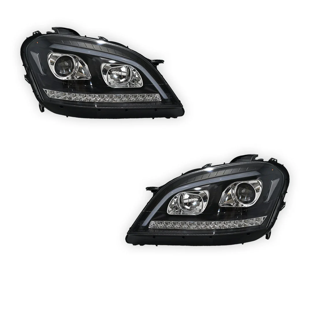 Mercedes-Benz M-Class W164 (2006 - 2008) DRL Projector Headlights with LED Sequential Indicators LH + RH - Image 5