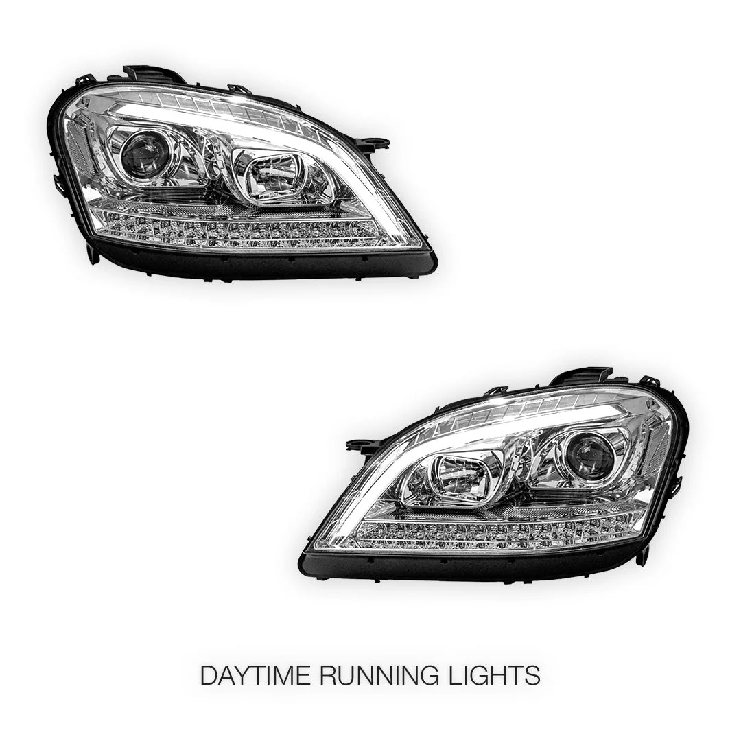 Mercedes-Benz M-Class W164 (2006 - 2008) DRL Projector Headlights with LED Sequential Indicators LH + RH - Image 6