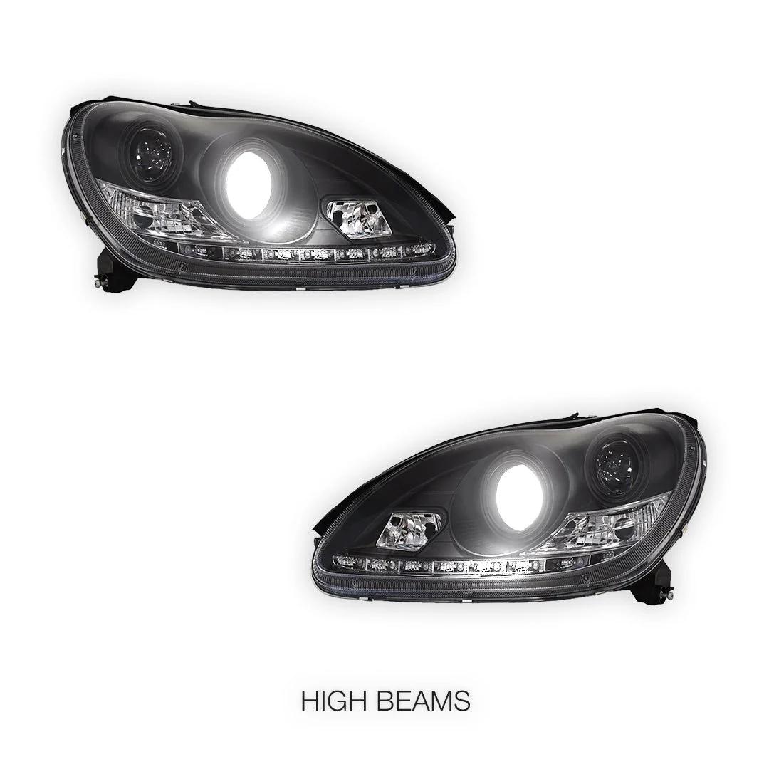 Mercedes-Benz S-Class W220 (1998 - 2005) DRL Projector Headlights LH + RH - Image 8