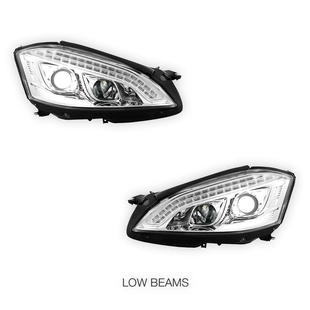 Mercedes-Benz S-Class W221 (2006 - 2009) S65 AMG Style DRL LED Projector Headlights with LED Indicators LH + RH - Image 10