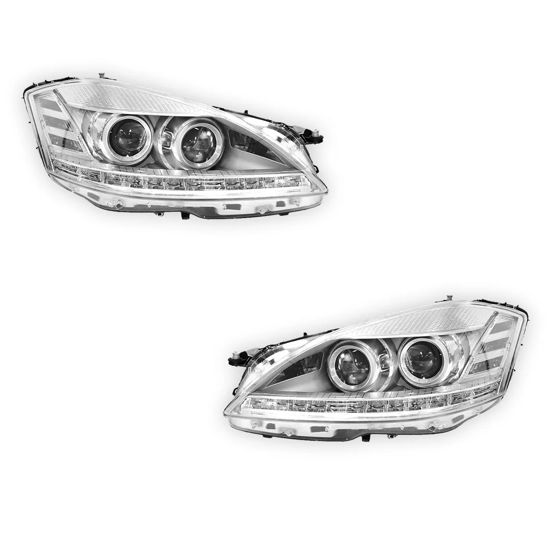 Mercedes-Benz S-Class W221 (2006 - 2009) S65 AMG Style DRL LED Projector Headlights with LED Indicators LH + RH - Image 5
