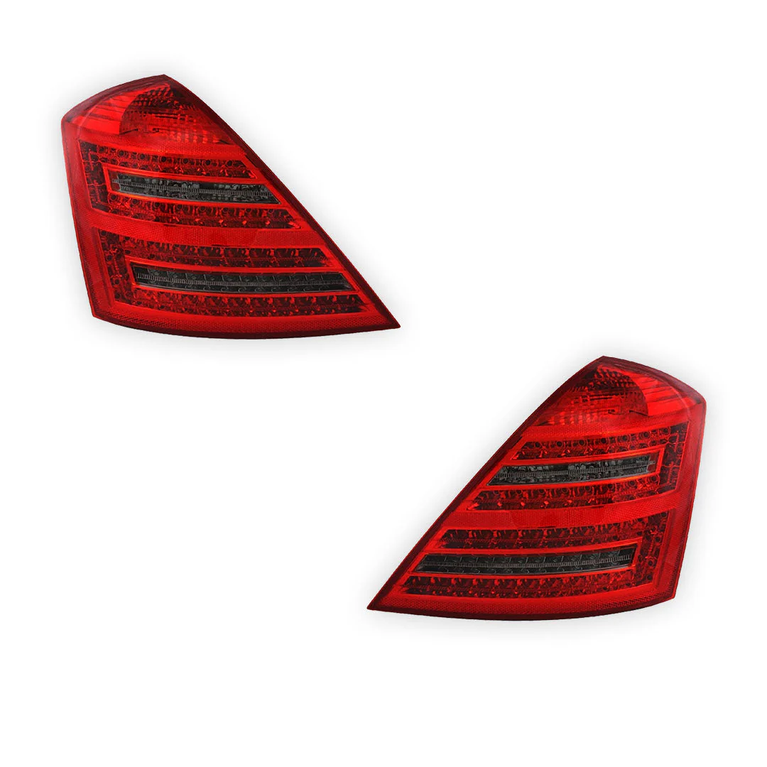 Mercedes-Benz S-Class W221 (2006 - 2009) Smoked Red LED Tail Lights LH + RH - Image 6