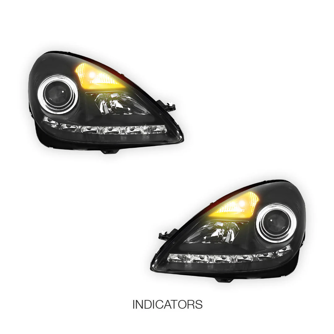 Mercedes-Benz SLK-Class R171 (2003 - 2010) Halogen Model LED DRL Projector Headlights LH + RH - Image 3