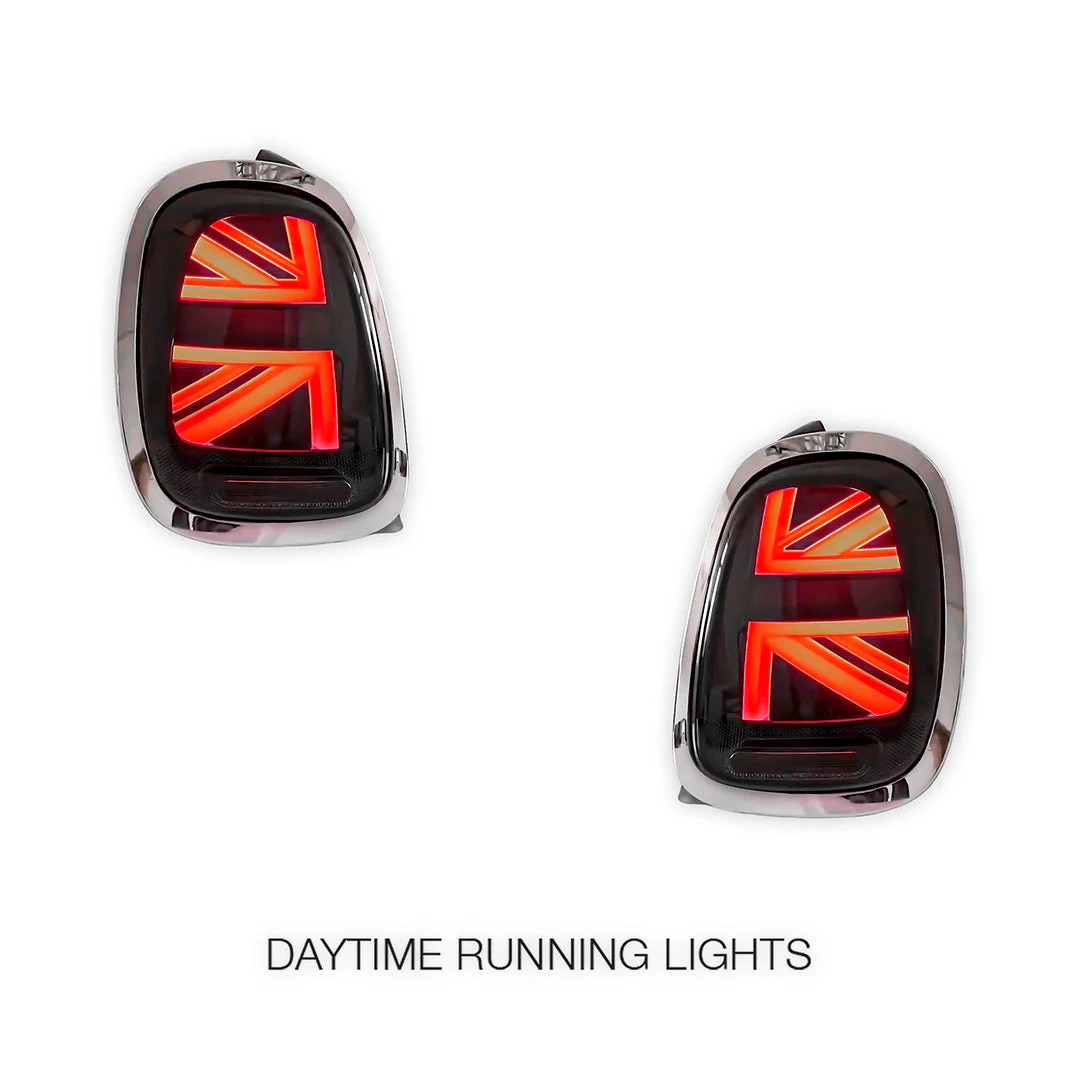Mini Cooper F55 / F56 / F57 (2014 - 2018) Sequential Red Chrome LED Tail Lights LH + RH - Image 2