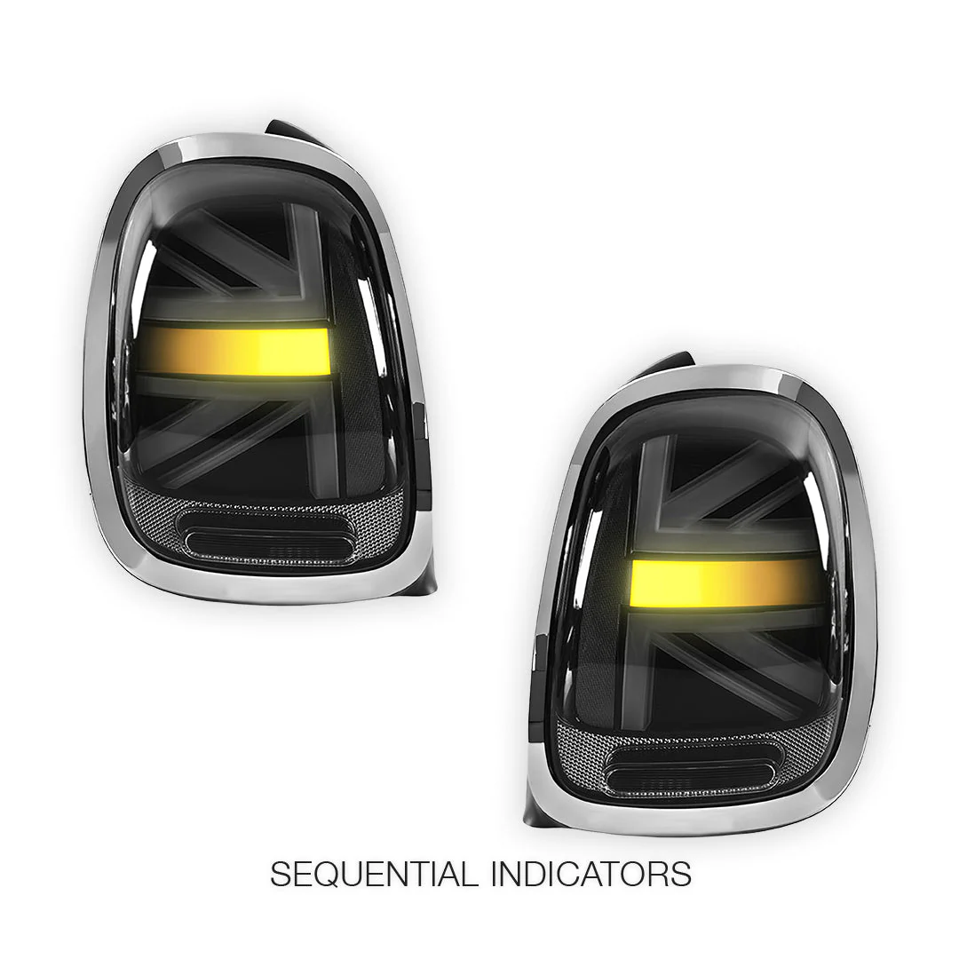 Mini Cooper F55 / F56 / F57 (2014 - 2018) Sequential Smoked Chrome LED Tail Lights LH + RH - Image 4