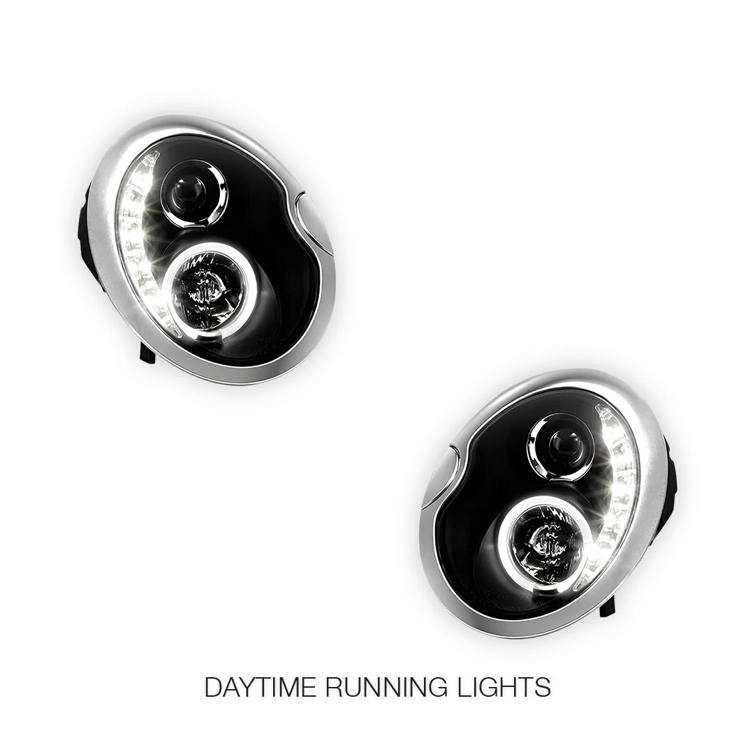 Mini Cooper R50 / R53 (2001 - 2006) LED DRL Projector Headlights LH + RH - Image 2