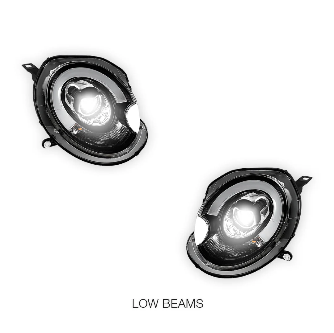 Mini Cooper R55 / R56 / R57 / R58 / R59 (2007 - 2013) Halogen Model F56 Style 3D LED Bar DRL Dual Beam Projector Headlights LH + RH - Image 4