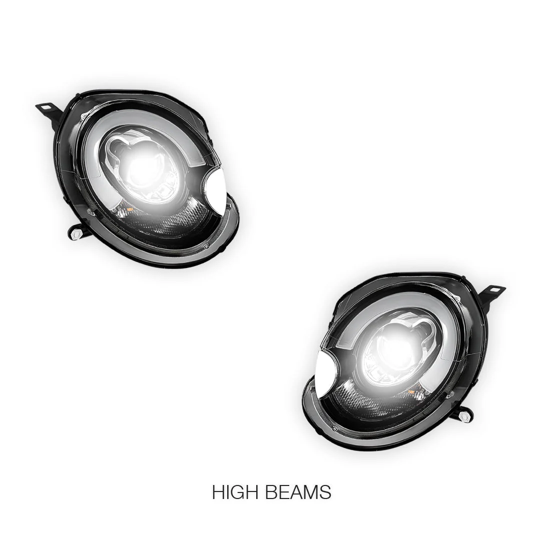 Mini Cooper R55 / R56 / R57 / R58 / R59 (2007 - 2013) Halogen Model F56 Style 3D LED Bar DRL Dual Beam Projector Headlights LH + RH - Image 5