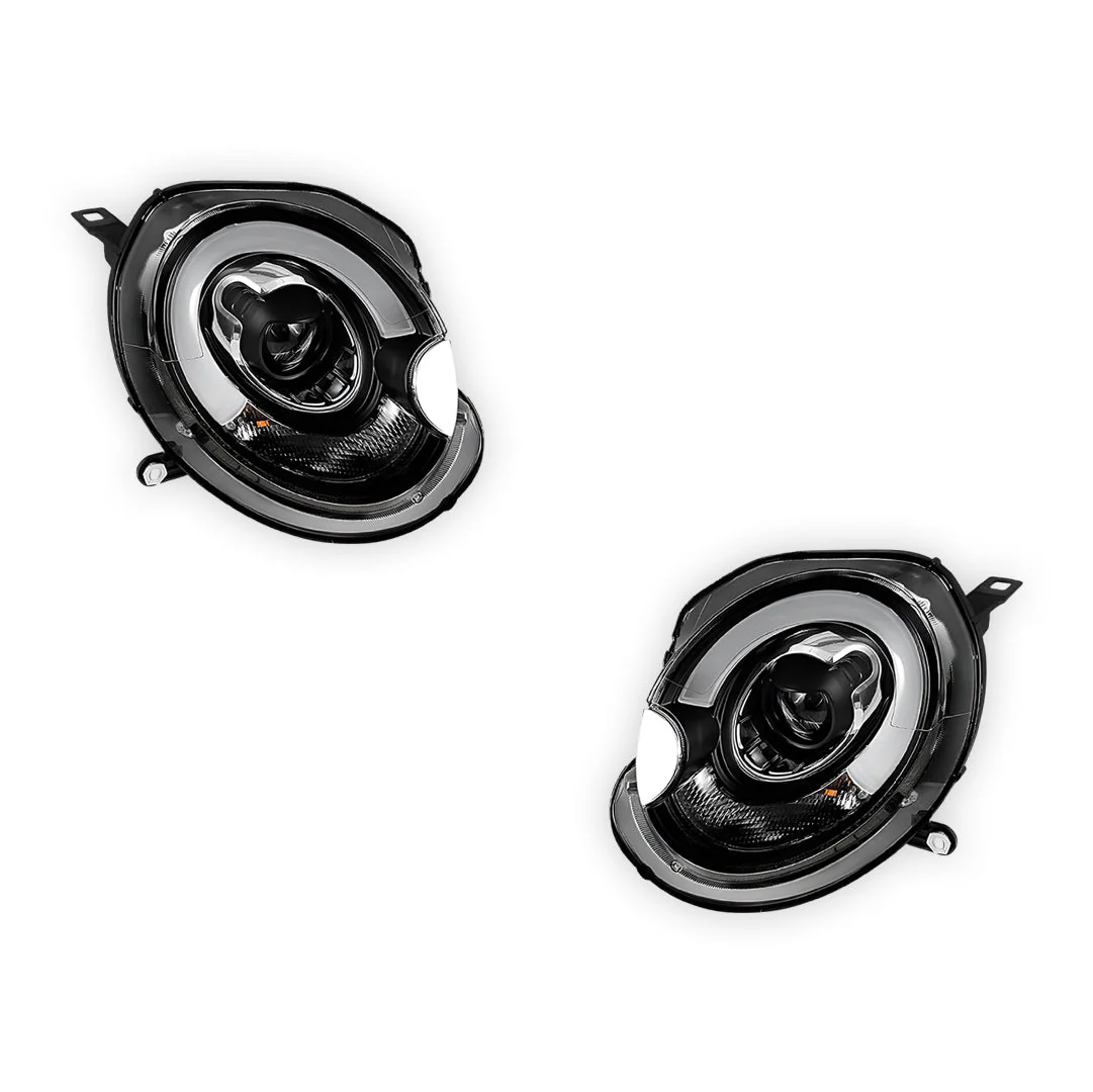 Mini Cooper R55 / R56 / R57 / R58 / R59 (2007 - 2013) Halogen Model F56 Style 3D LED Bar DRL Dual Beam Projector Headlights LH + RH - Image 6
