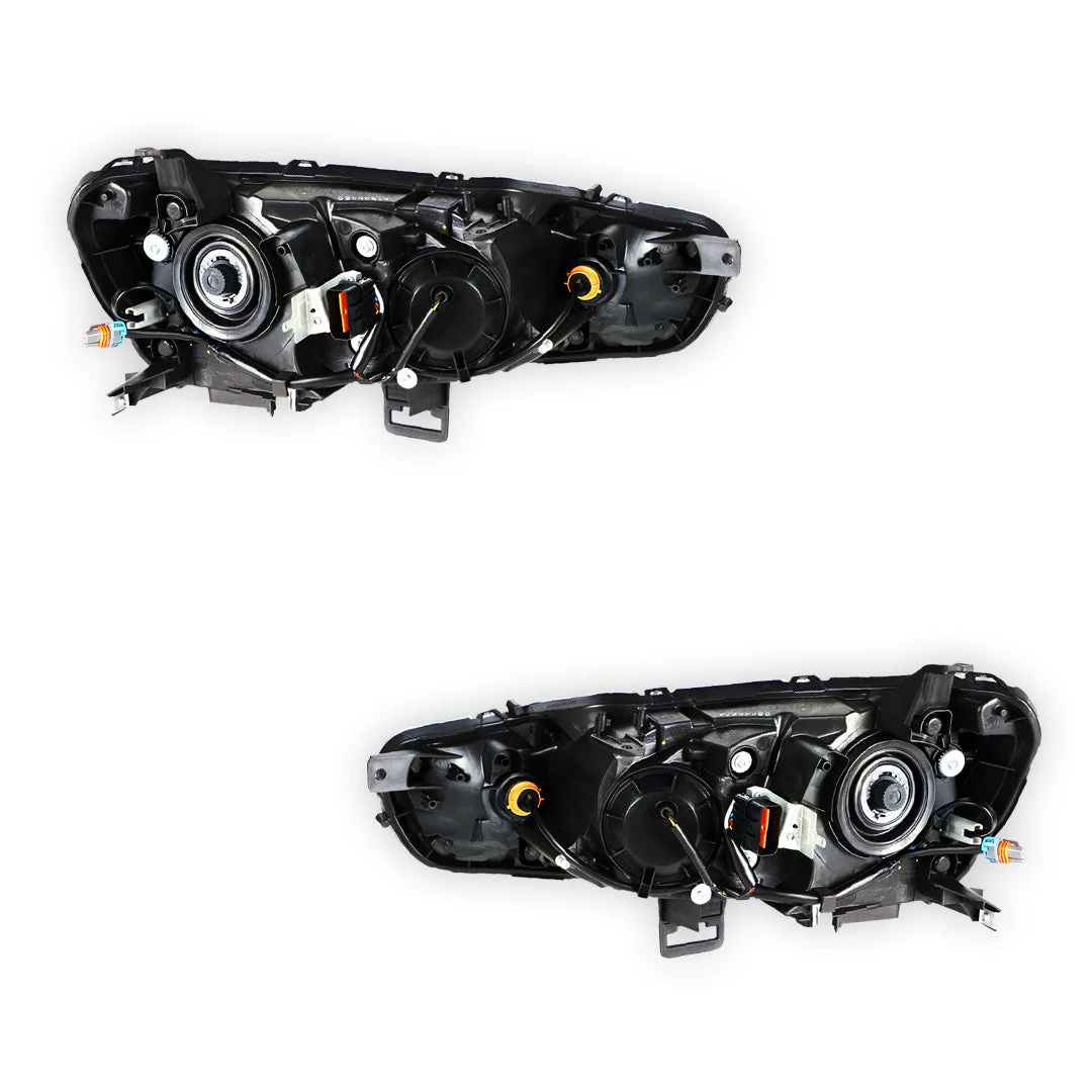 Mitsubishi Lancer CF (2015 - 2017) Clear / Black Halogen OEM Style Headlights LH + RH - Image 3
