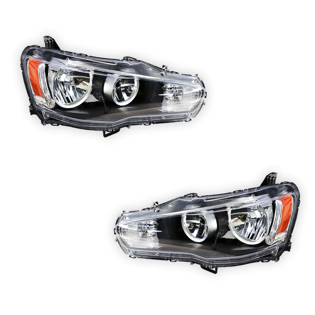 Mitsubishi Lancer CF (2015 - 2017) Clear Halogen OEM Style Headlights LH + RH - Image 2