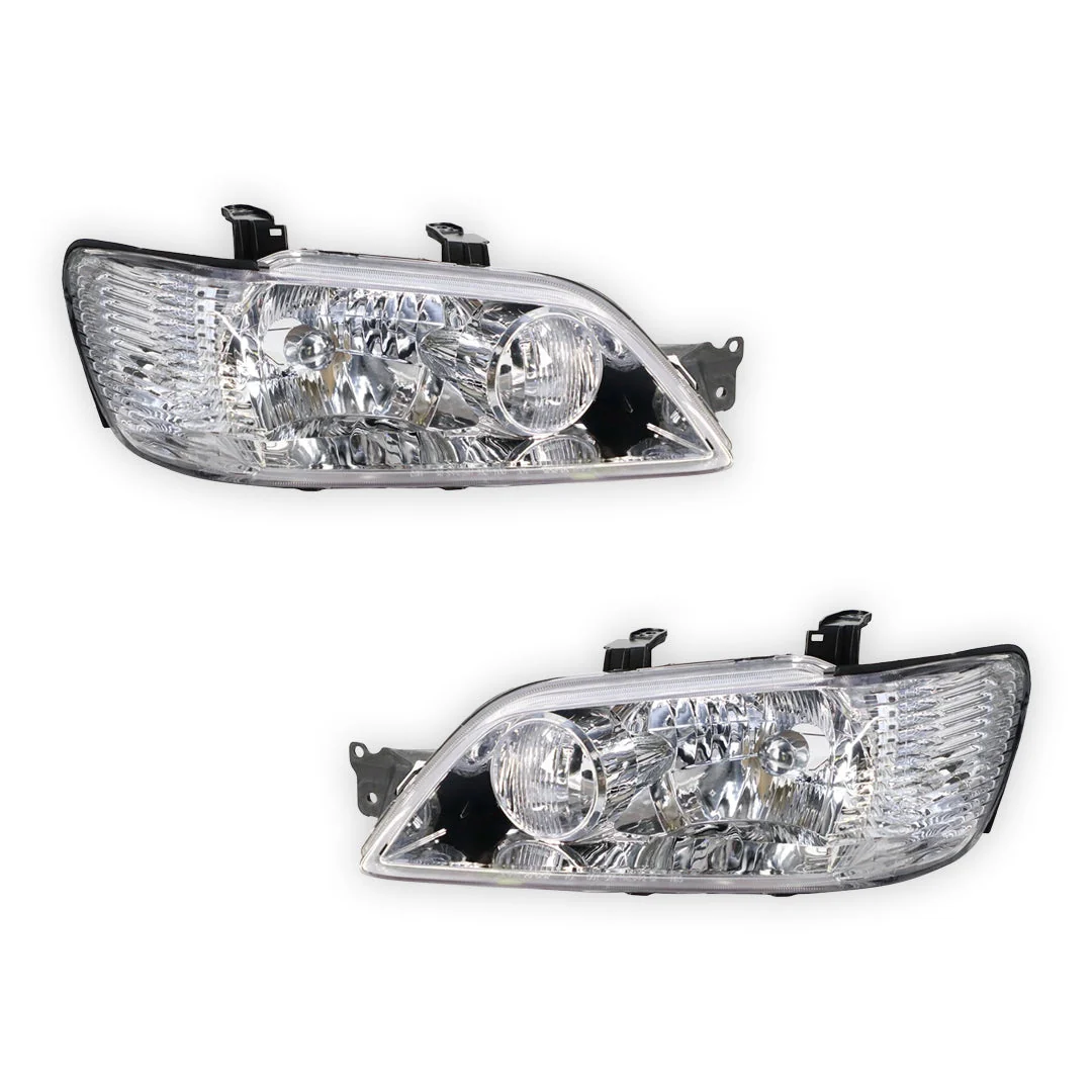 Mitsubishi Lancer CG (2002 - 2003) Chrome Headlights LH + RH - Image 2