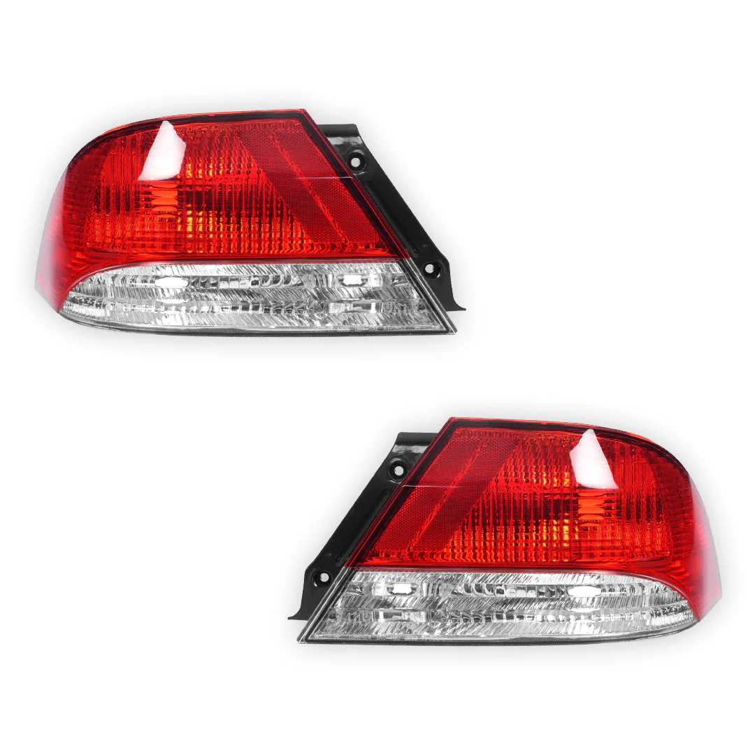 Mitsubishi Lancer CG (2002 - 2003) Clear / Red OEM Style Tail Lights LH + RH - Image 2