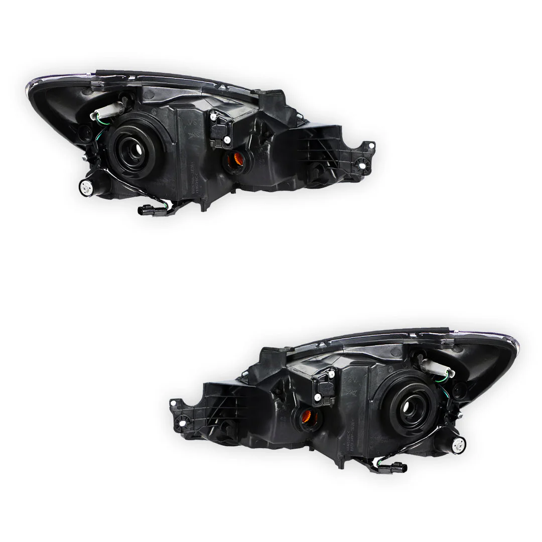 Mitsubishi Lancer CH (2004 - 2006) Chrome / Black OEM Style Headlights LH + RH - Image 3