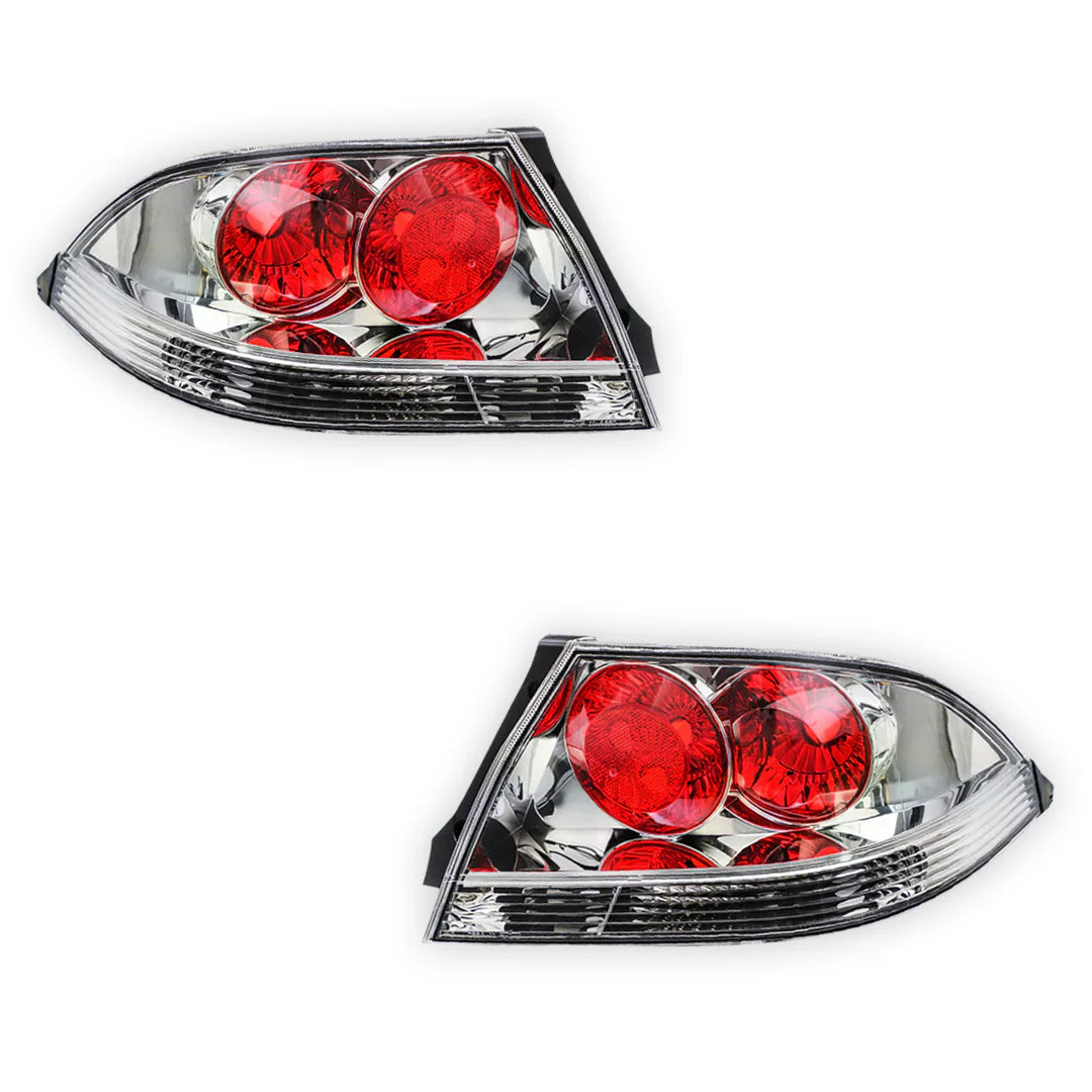 Mitsubishi Lancer CH (2004 - 2006) Clear / Red Halogen OEM Style Tail Lights LH + RH - Image 2