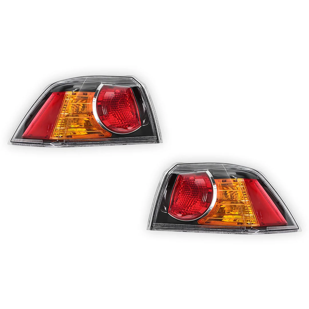 Mitsubishi Lancer CJ (2007 - 2014) Black Halogen OEM Style Tail Lights LH + RH - Image 2