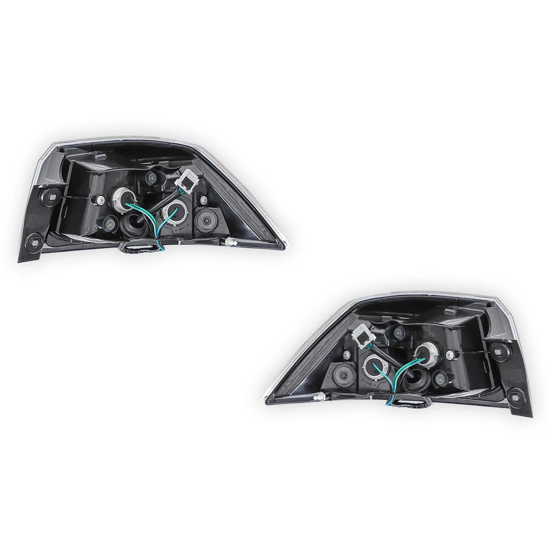 Mitsubishi Lancer CJ (2007 - 2014) Black Halogen OEM Style Tail Lights LH + RH - Image 3