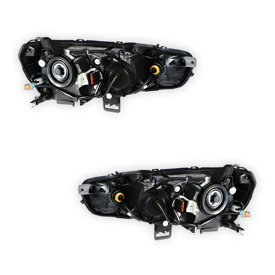 Mitsubishi Lancer CJ (2007 - 2015) Clear / Black Halogen OEM Style Headlights LH + RH - Image 3