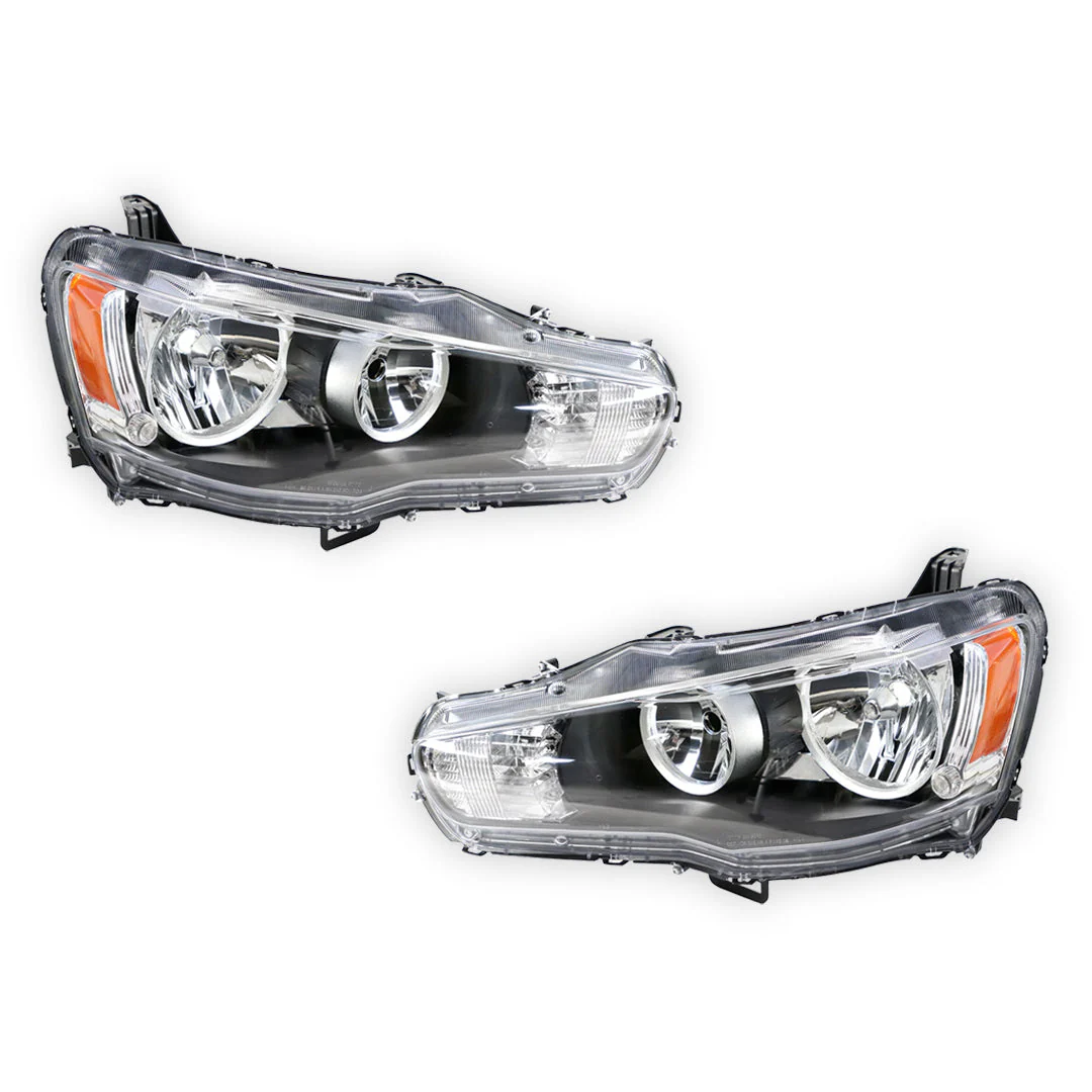 Mitsubishi Lancer CJ (2012 - 2015) OEM Non Xenon Style Headlights LH + RH - Image 2