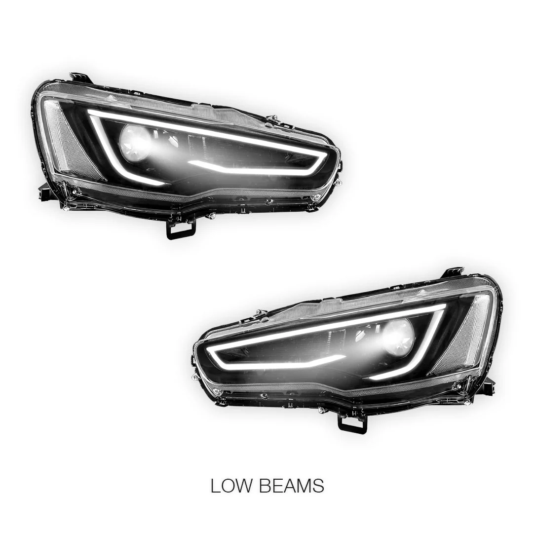 Mitsubishi Lancer Evo 10 (2008 - 2017) LED Headlights Halo DRL  LH + RH - Image 4