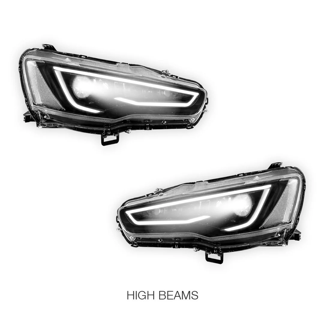 Mitsubishi Lancer Evo 10 (2008 - 2017) LED Headlights Halo DRL  LH + RH - Image 5