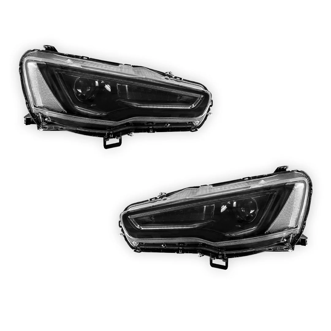 Mitsubishi Lancer Evo 10 (2008 - 2017) LED Headlights Halo DRL  LH + RH - Image 6