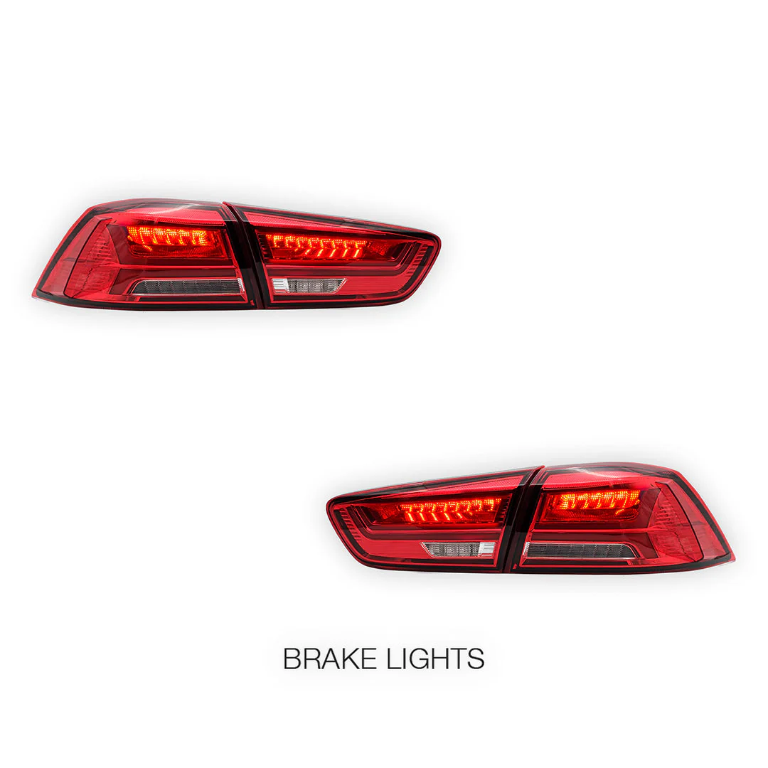 Mitsubishi Lancer Evo X / CJ / CF (2008 - 2017) Sequential Red LED Tail Lights LH + RH - Image 2