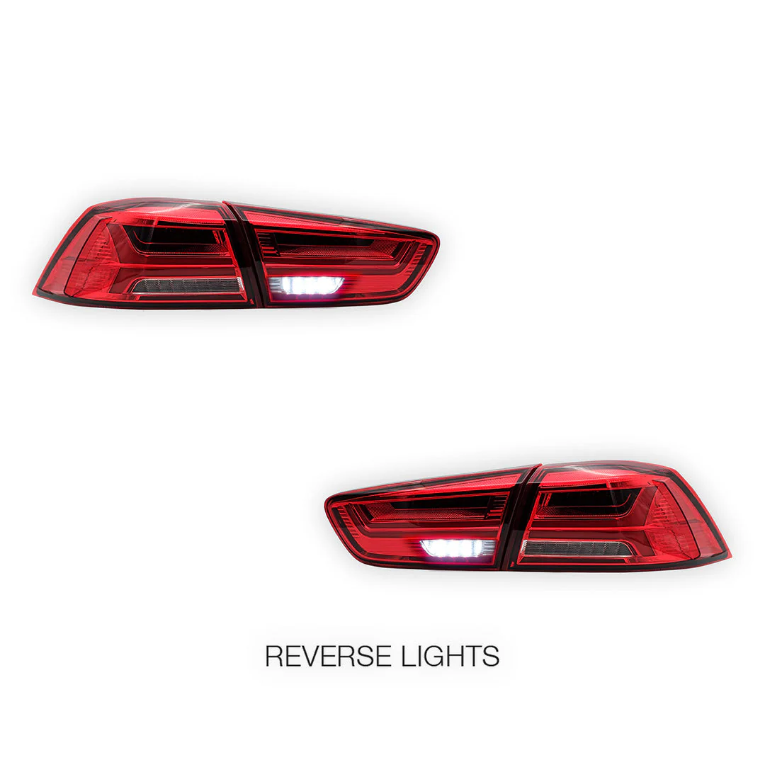 Mitsubishi Lancer Evo X / CJ / CF (2008 - 2017) Sequential Red LED Tail Lights LH + RH - Image 5