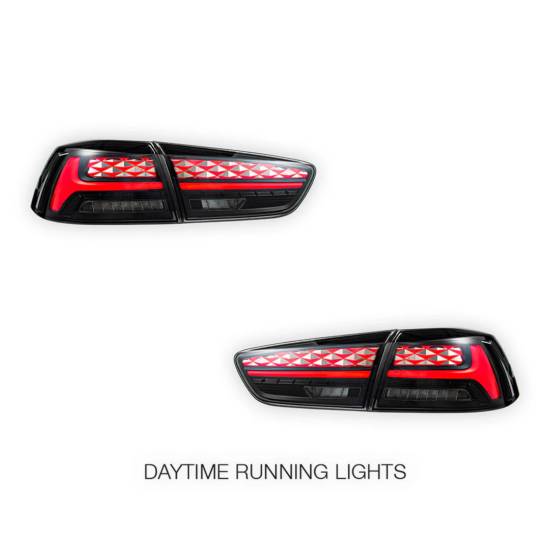 Mitsubishi Lancer Evo X / CJ / CF (2008 - 2017) Sequential Smoked LED Tail Lights LH + RH - Image 3