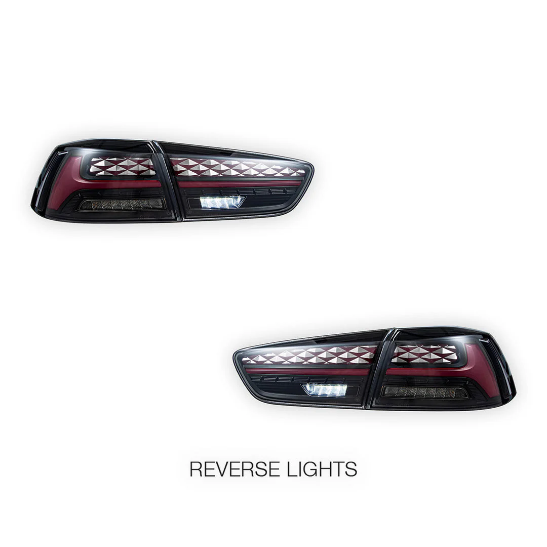 Mitsubishi Lancer Evo X / CJ / CF (2008 - 2017) Sequential Smoked LED Tail Lights LH + RH - Image 5