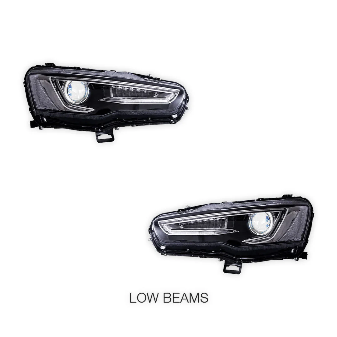 Mitsubishi Lancer Evolution X CF CJ (2007 - 2017) LED DRL Headlights LH + RH - Image 4
