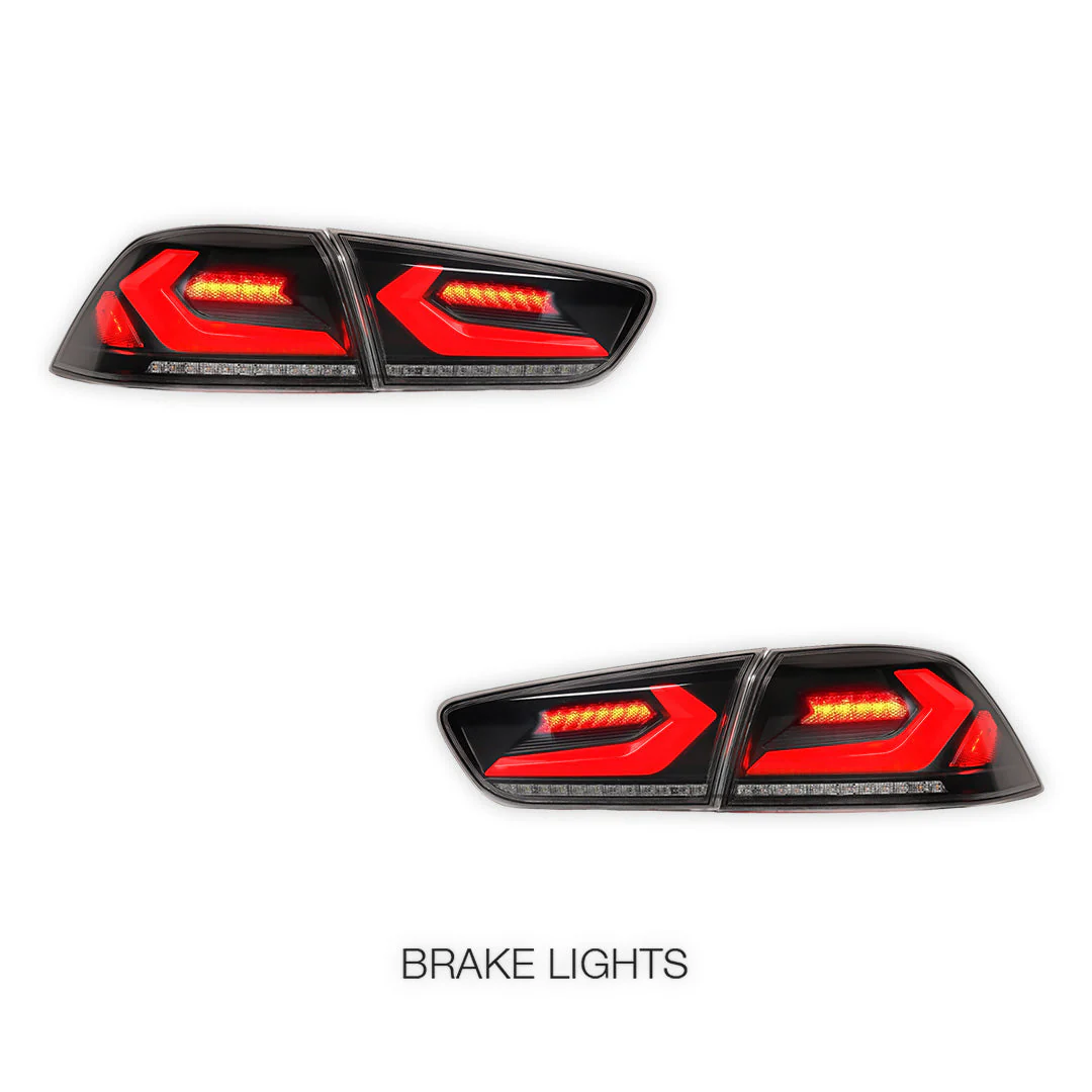 Mitsubishi Lancer Evolution X CF CJ Sedan (2007 - 2017) RGB Sequential Tail Lights LH + RH - Image 4