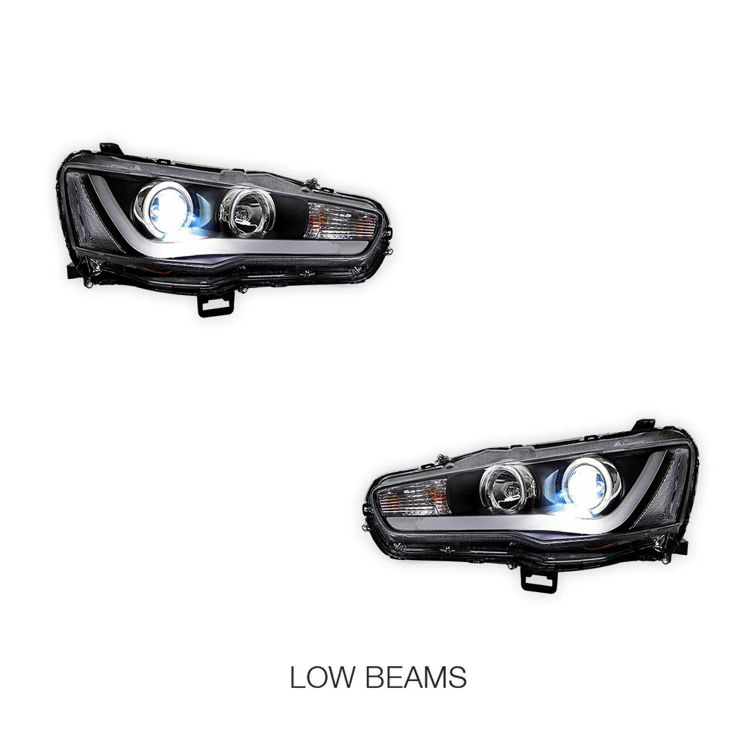 Mitsubishi Lancer Evolution X CF CJ Sedan (2007 - 2017) Sequential Headlights LH + RH - Image 3