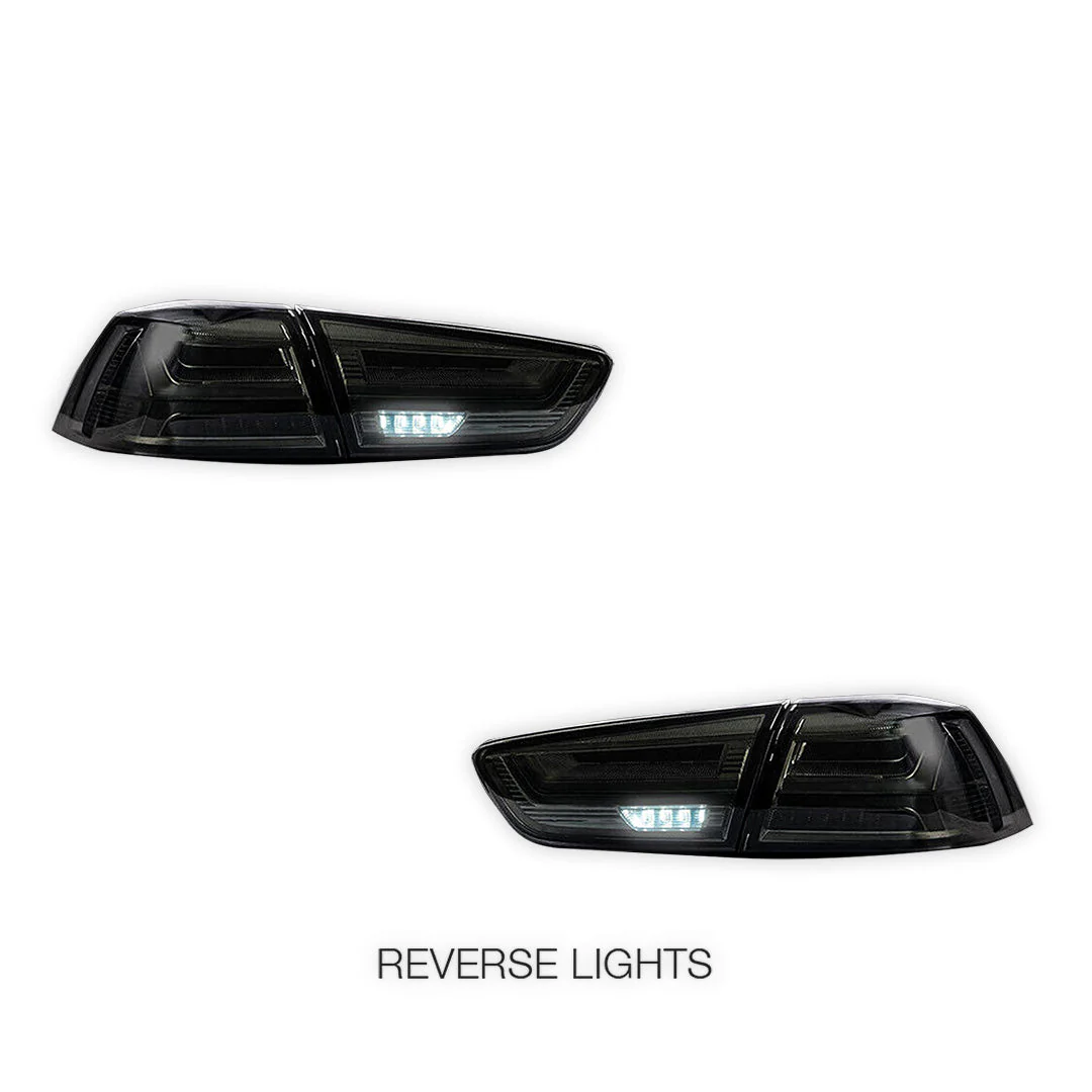 Mitsubishi Lancer Evolution X CF CJ Sedan (2007 - 2017) Sequential Smoked Tail Lights LH + RH - Image 5
