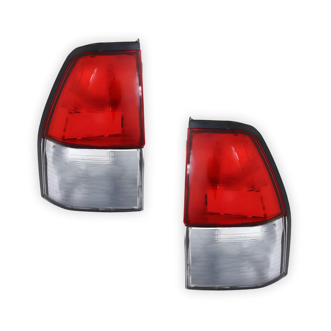 Mitsubishi Magna TW (2004 - 2005) Red / Clear OEM Style Tail Lights LH + RH - Image 2