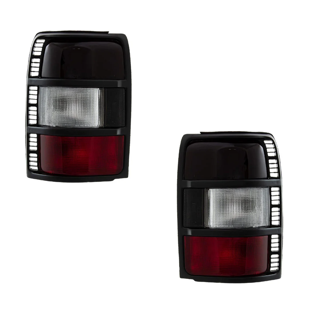 Mitsubishi Pajero NH / NJ / NK (1991 - 1997) Clear and Tinted Red Halogen OEM Style Tail Lights LH + RH - Image 2