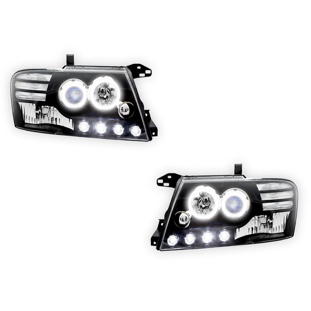 Mitsubishi Pajero NM NP (2000 - 2006) Halo Angel Eyes Headlights LH + RH - Image 2