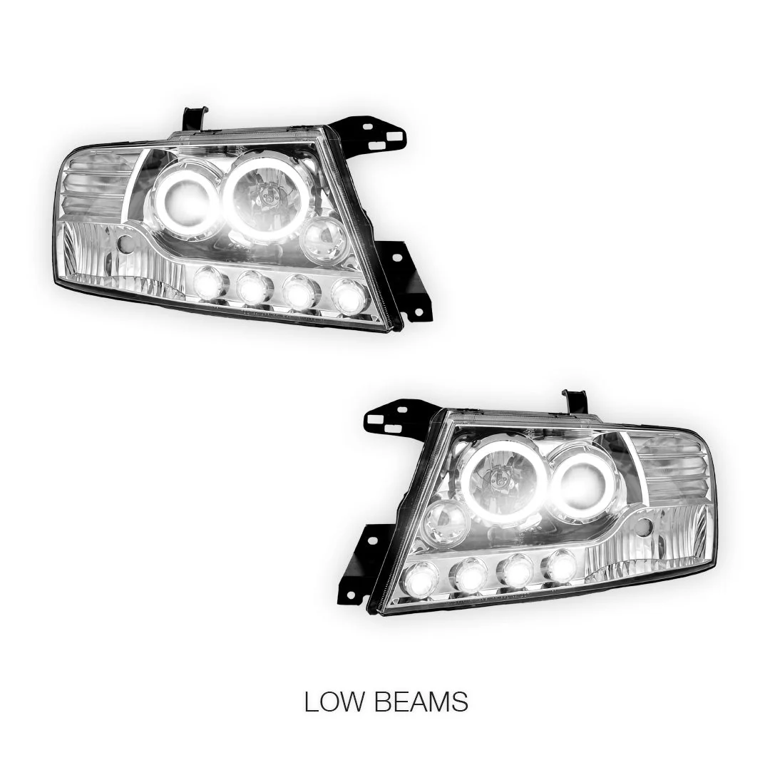 Mitsubishi Pajero NM / NP (2000 - 2006) High power LED Angel Eyes Projector Headlights LH + RH - Image 10