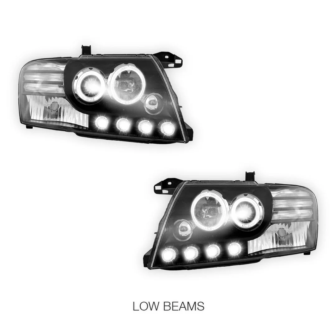 Mitsubishi Pajero NM / NP (2000 - 2006) High power LED Angel Eyes Projector Headlights LH + RH - Image 4