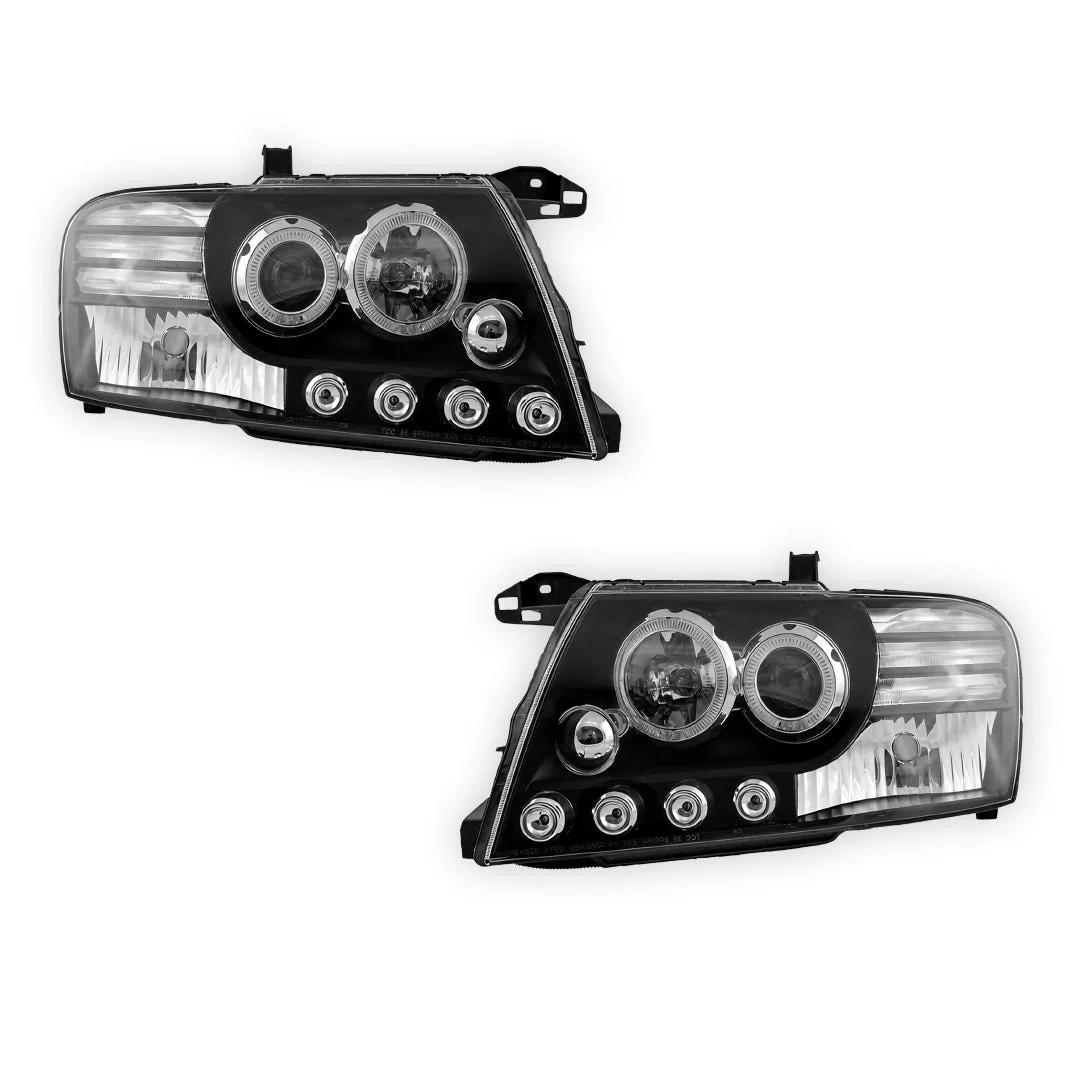 Mitsubishi Pajero NM / NP (2000 - 2006) High power LED Angel Eyes Projector Headlights LH + RH - Image 6