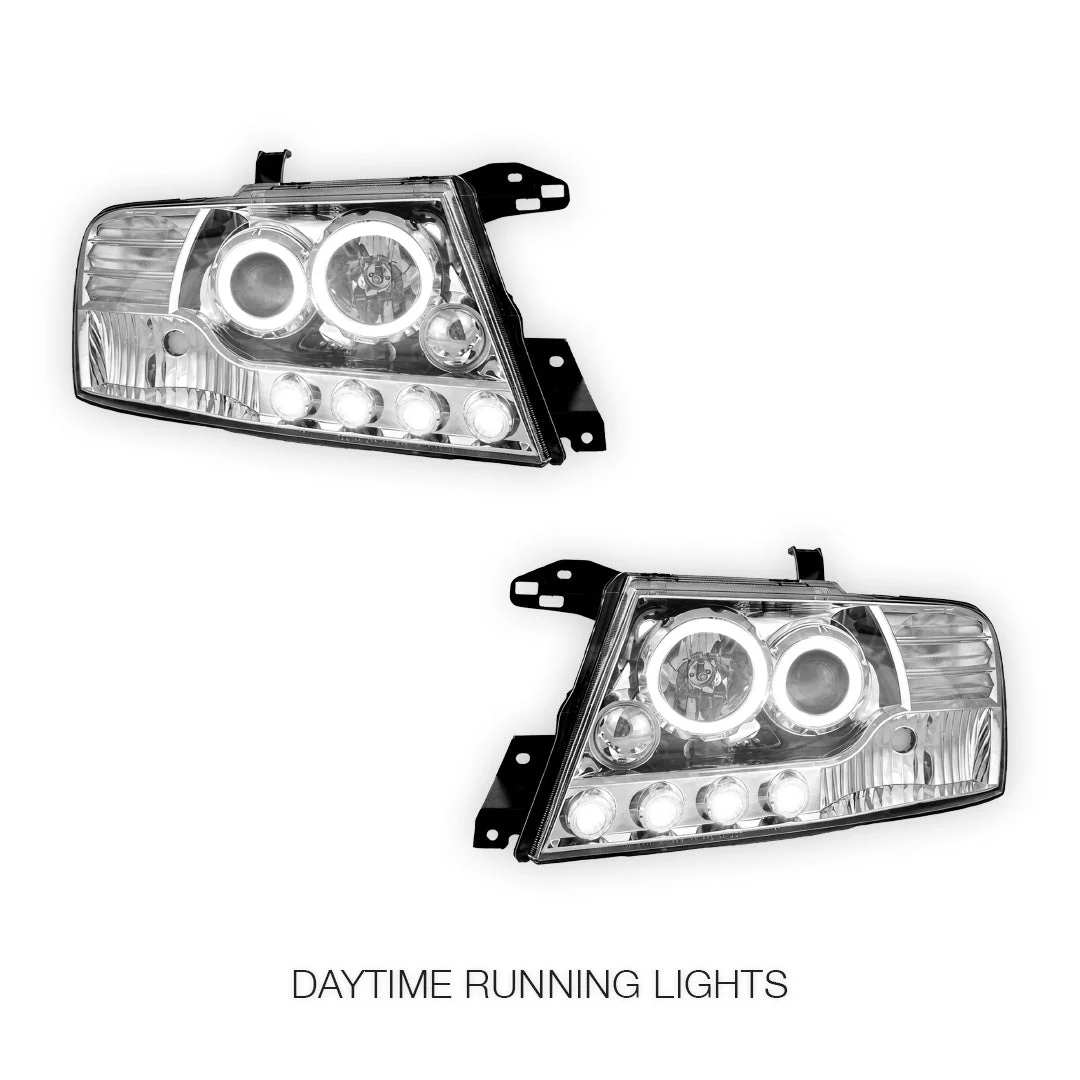 Mitsubishi Pajero NM / NP (2000 - 2006) High power LED Angel Eyes Projector Headlights LH + RH - Image 8