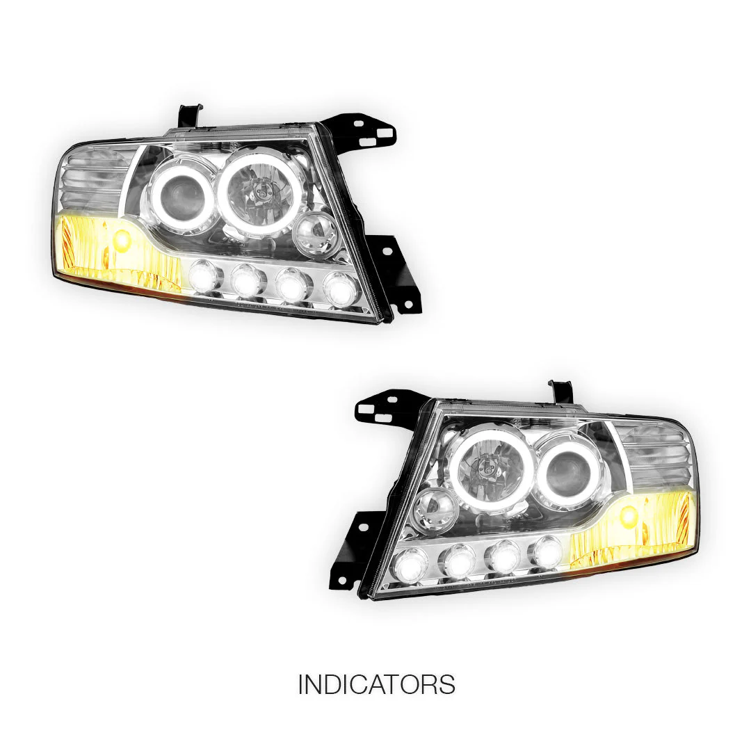Mitsubishi Pajero NM / NP (2000 - 2006) High power LED Angel Eyes Projector Headlights LH + RH - Image 9